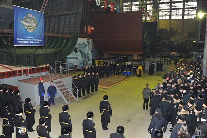 На территории судостроительного завода «Северная верфь» состоялась торжественная церемония закладки двух корветов проекта 20380 для ВМФ России – «Ретивый» и «Строгий».