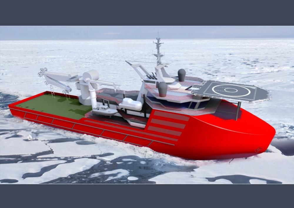 Конструкторское бюро ОСК «Алмаз» представило уникальное судно «Спрут» для подводно-технических работ в арктических широтах